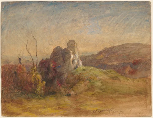 Landscape by François-Auguste Ravier, drawing, 1870-1884