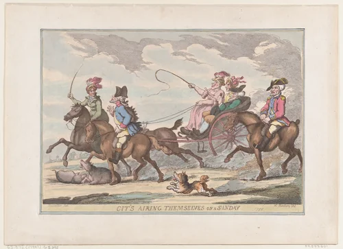 Cit's Airing Themselves On A Sunday by Thomas Rowlandson, print, 1799