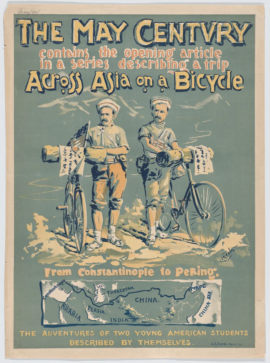 The Century, Across Asia on a Bicycle, May by A. W. B. Lincoln, print, 1894