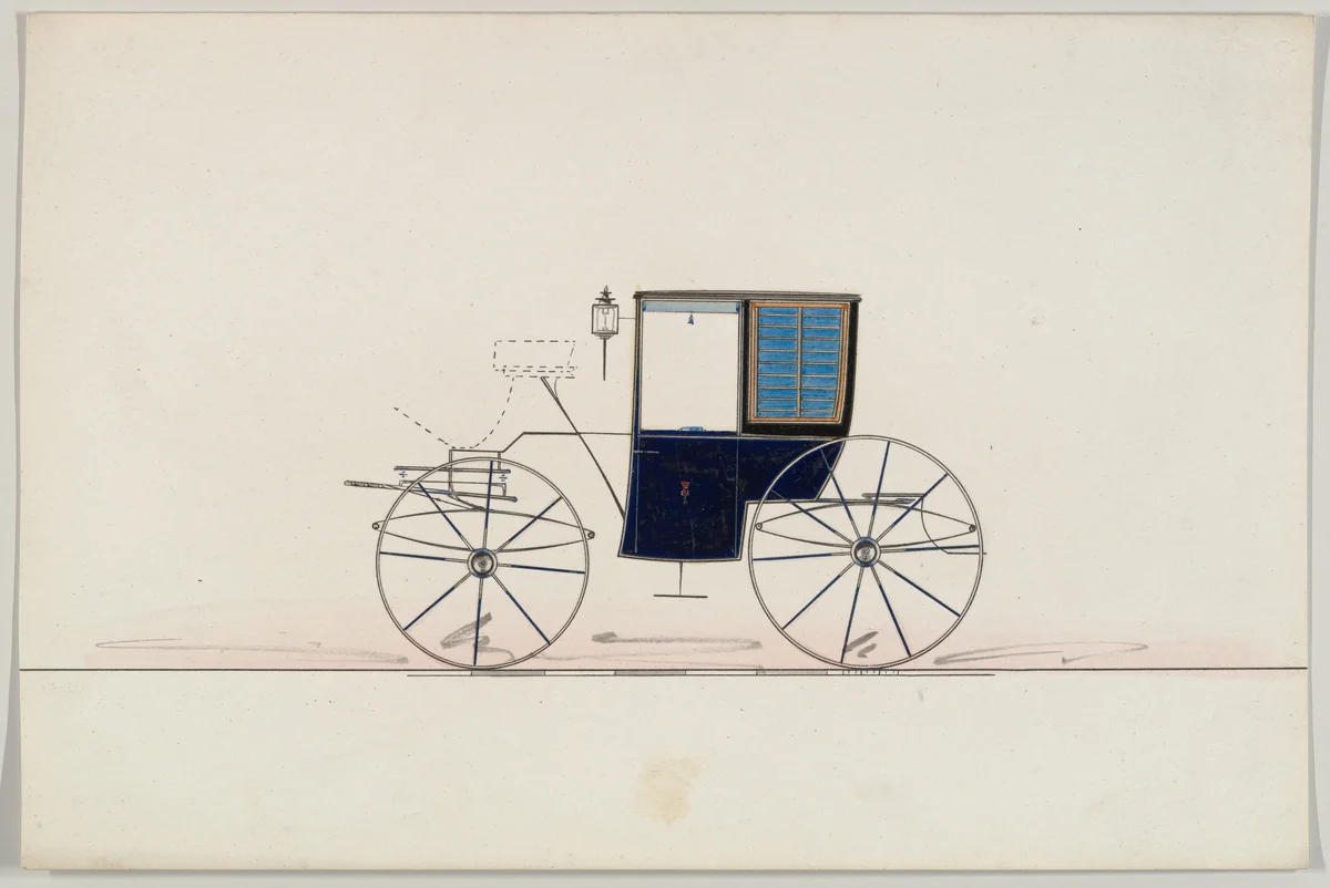 Coupe (unnumbered) by Brewster & Co., drawing, 1850-1870