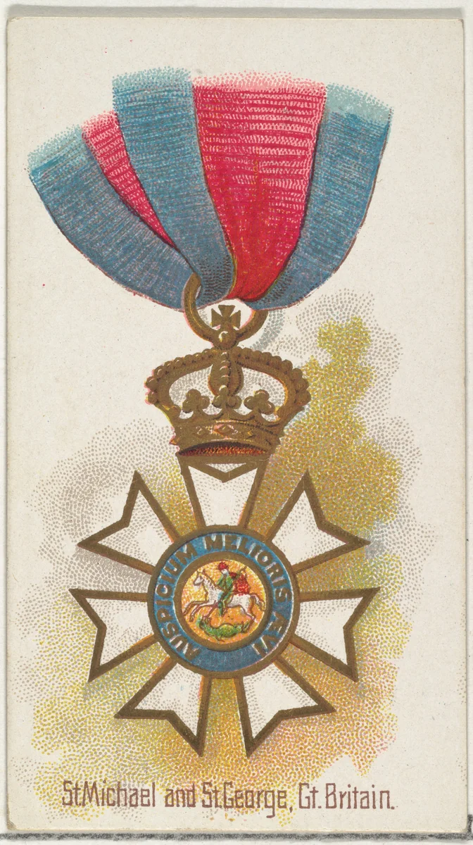 St. Michael and St. George, Great Britain, from the World's Decorations series (N30) for Allen & Ginter Cigarettes by Allen & Ginter, print, 1890