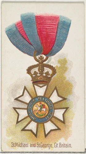 St. Michael and St. George, Great Britain, from the World's Decorations series (N30) for Allen & Ginter Cigarettes by Allen & Ginter, print, 1890