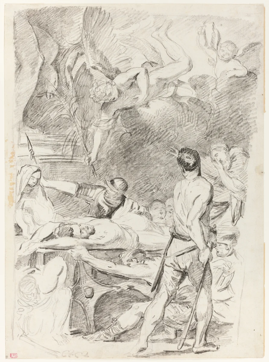 Martyrdom of Saints Processus and Martinian by Jean Bernard Restout, drawing, 1752-1797