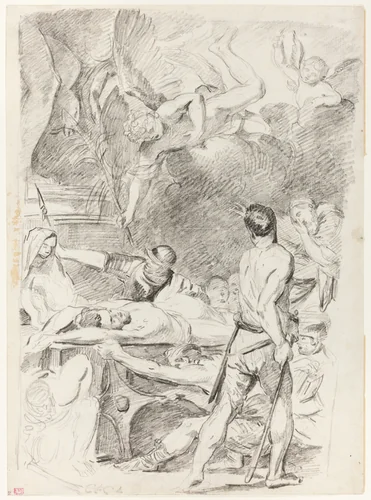 Martyrdom of Saints Processus and Martinian by Jean Bernard Restout, drawing, 1752-1797