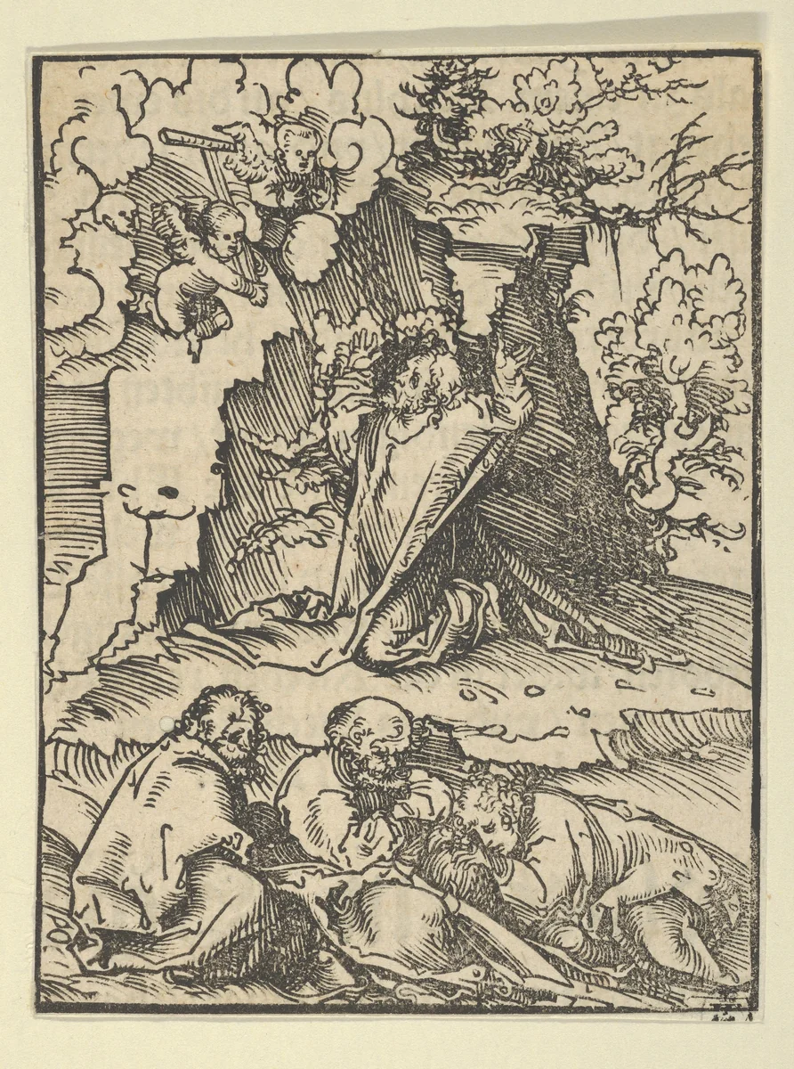 Relief with Christ on the Mount of Olives, from the "Wittenberg Reliquaries" by Lucas Cranach, print, 1472-1553