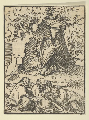 Relief with Christ on the Mount of Olives, from the "Wittenberg Reliquaries" by Lucas Cranach, print, 1472-1553