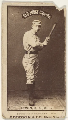 Arthur Albert "Doc" Irwin, Shortstop, Philadelphia, from the Old Judge series (N172) for Old Judge Cigarettes by Goodwin & Company, photograph, 1887