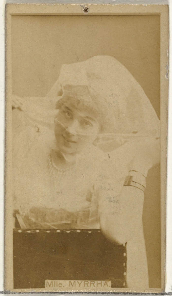 Mlle. Myrrha, from the Actors and Actresses series (N145-8) issued by Duke Sons & Co. to promote Duke Cigarettes by W. Duke, Sons & Co., photograph, 1890-1895