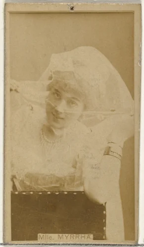 Mlle. Myrrha, from the Actors and Actresses series (N145-8) issued by Duke Sons & Co. to promote Duke Cigarettes by W. Duke, Sons & Co., photograph, 1890-1895