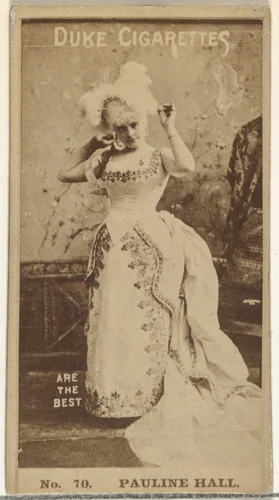 Card Number 70, Pauline Hall, from the Actors and Actresses series (N145-6) issued by Duke Sons & Co. to promote Duke Cigarettes by W. Duke, Sons & Co., photograph, 1880-1889