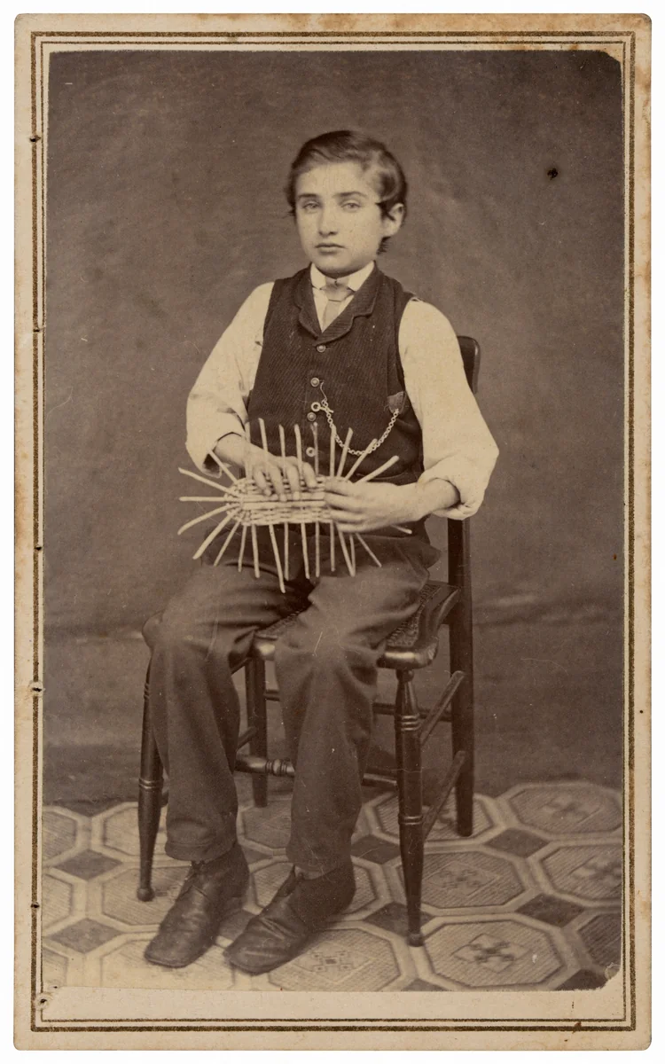 Portrait of a Wicker Chair Maker by Alex V. Olszewsky, photograph, 1860-1869