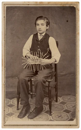 Portrait of a Wicker Chair Maker by Alex V. Olszewsky, photograph, 1860-1869
