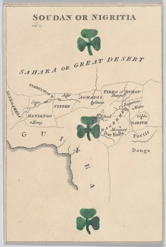 Soudan or Nigritia, from "Court Game of Geography" by William and Henry Rock, print, 1838-1855
