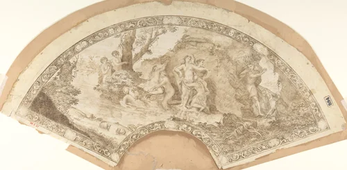 Fan by anonymous, drawing, 1800-1900