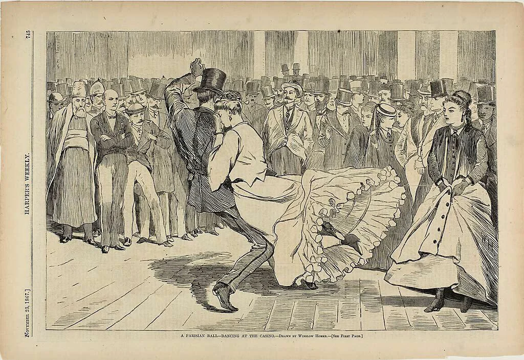 A Parisian Ball—Dancing at the Casino by Winslow Homer, print, 1867