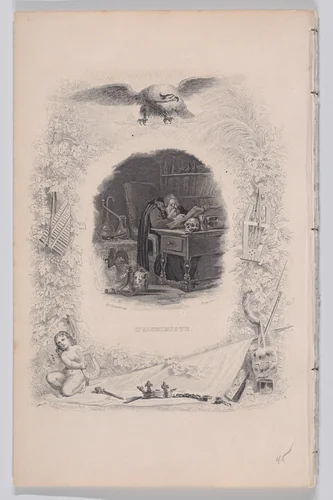 The Alchemist, from "The Songs of Béranger" by Alfred Johannot, print, 1829