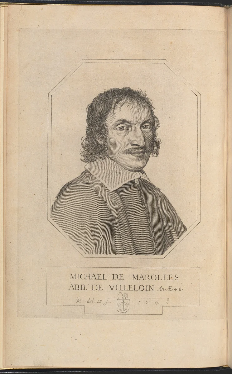 Michel de Marolles by Claude Mellan, print, 1648