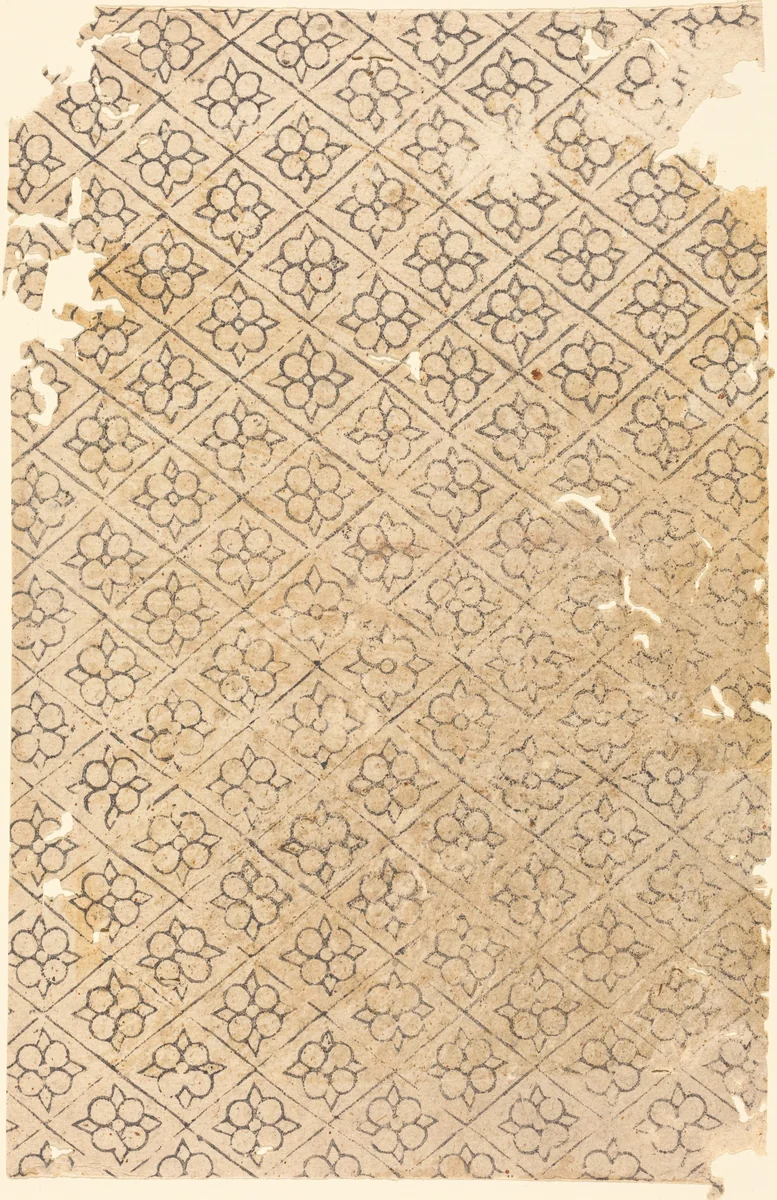 Sheet with Flower and Diamond Pattern by German 16th Century, print, 1500-1599
