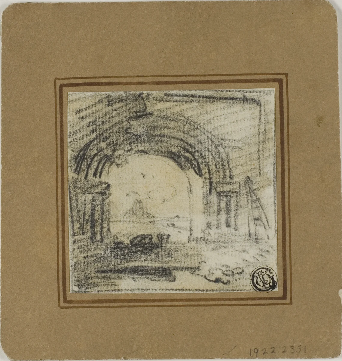 Sketch of an Arch by Richard Wilson, drawing, 1734-1808