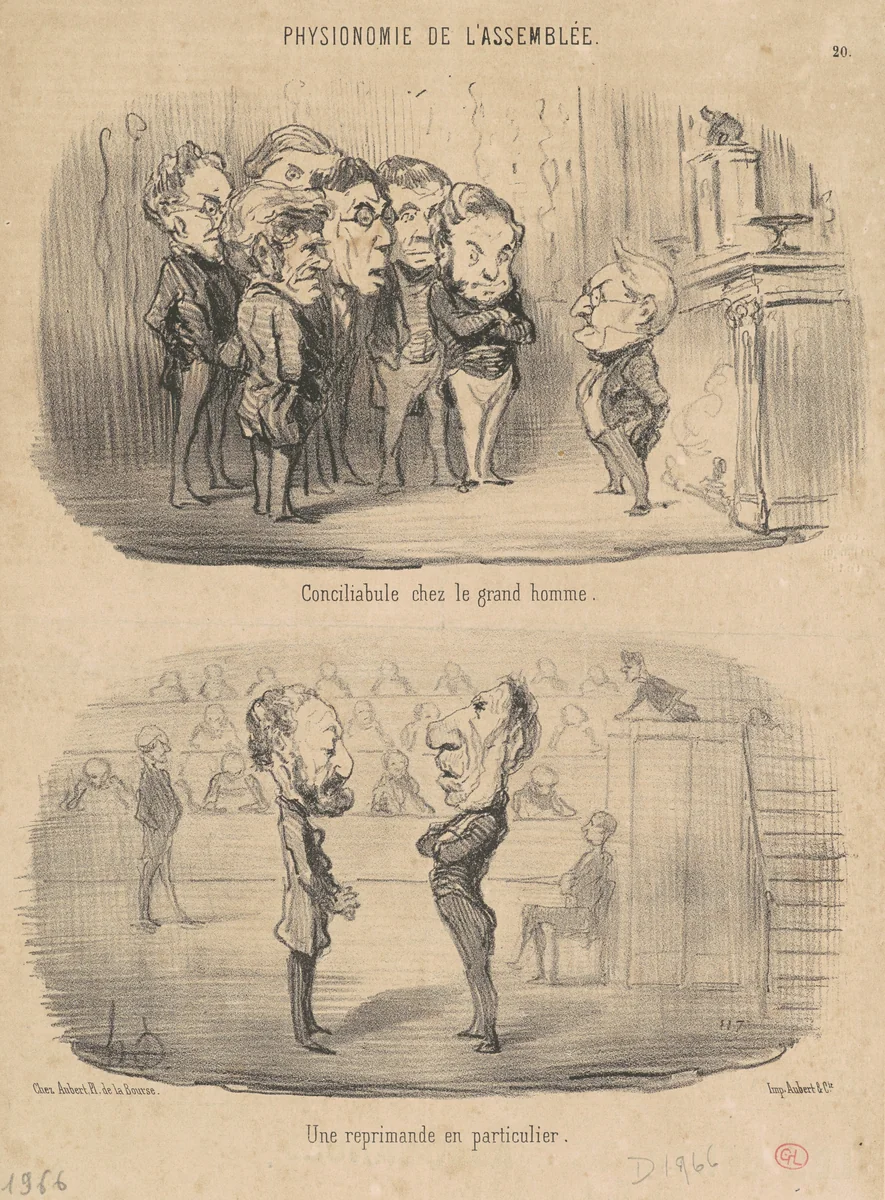 Conciliabule chez le grand homme by Honoré Daumier, print, 1850