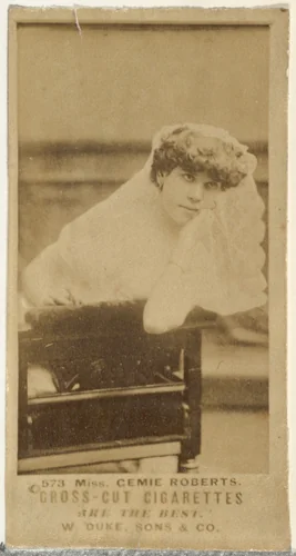 Card Number 573, Miss Cemie Roberts, from the Actors and Actresses series (N145-3) issued by Duke Sons & Co. to promote Cross Cut Cigarettes by W. Duke, Sons & Co., photograph, 1880-1889