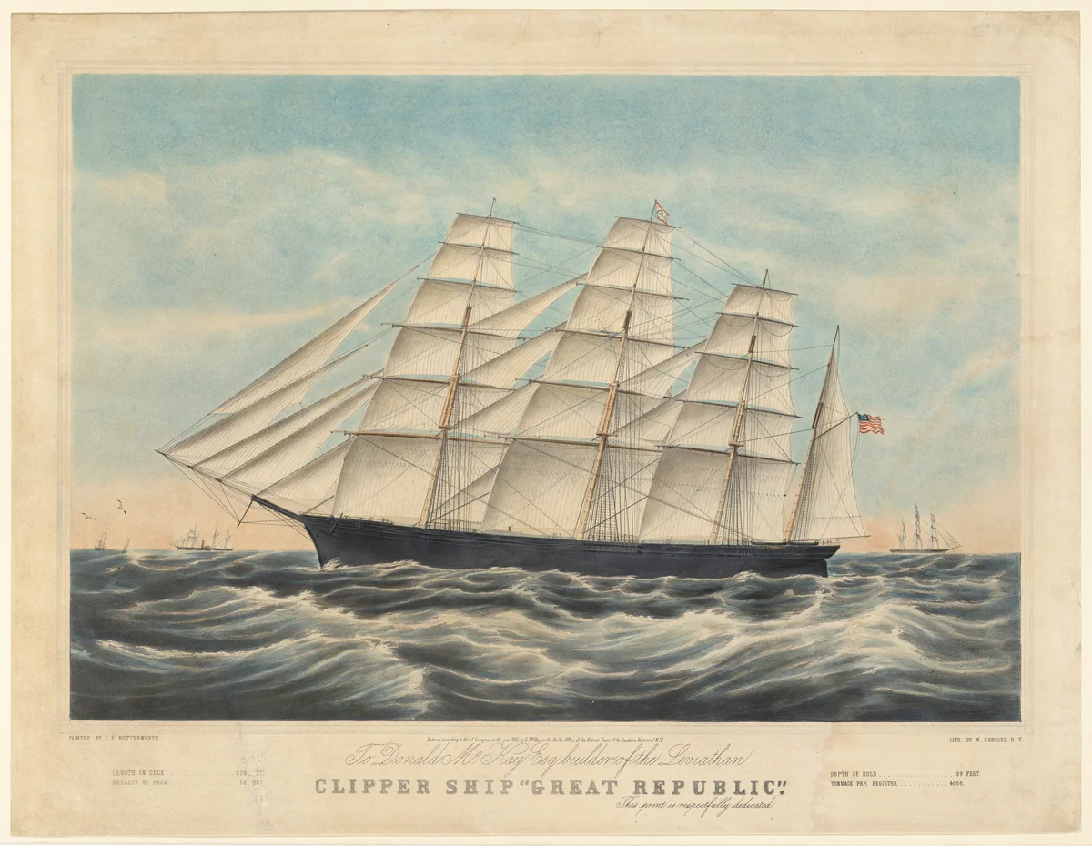 Clipper Ship "Great Republic" by James E. Buttersworth, print, 1853
