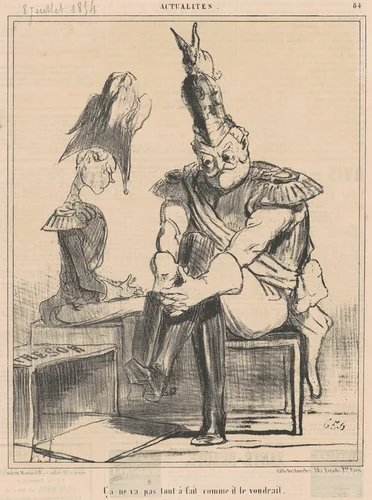 Ca ne va pas ... comme il le voudrait by Honoré Daumier, print, 1854