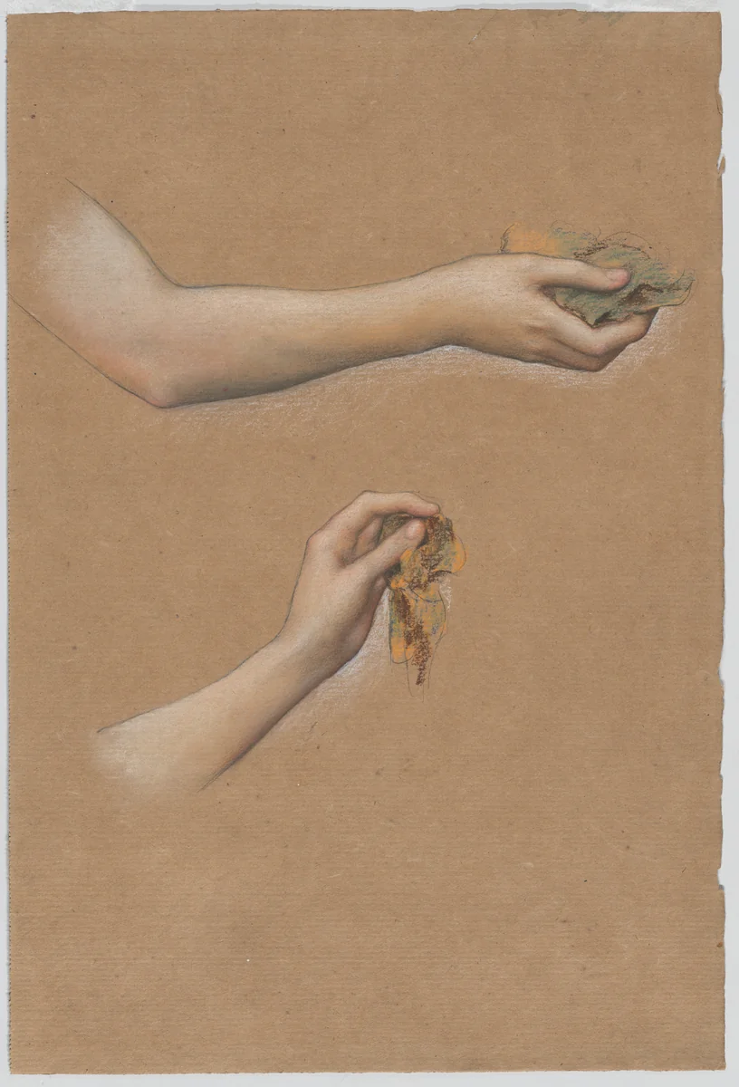 Study of Arms for "The Cadence of Autumn" by Evelyn De Morgan, drawing, 1905