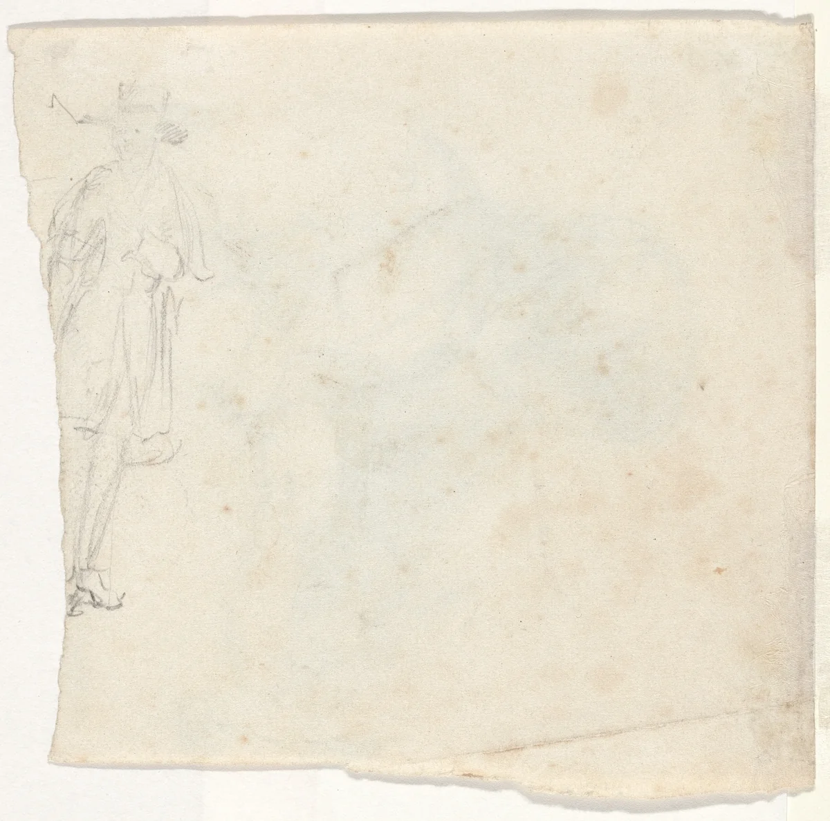Sketch of a Standing Man [verso] by William Sidney Mount, drawing, 1827