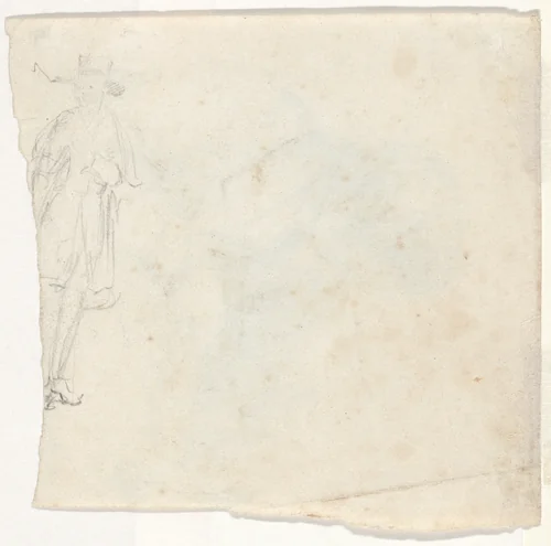 Sketch of a Standing Man [verso] by William Sidney Mount, drawing, 1827