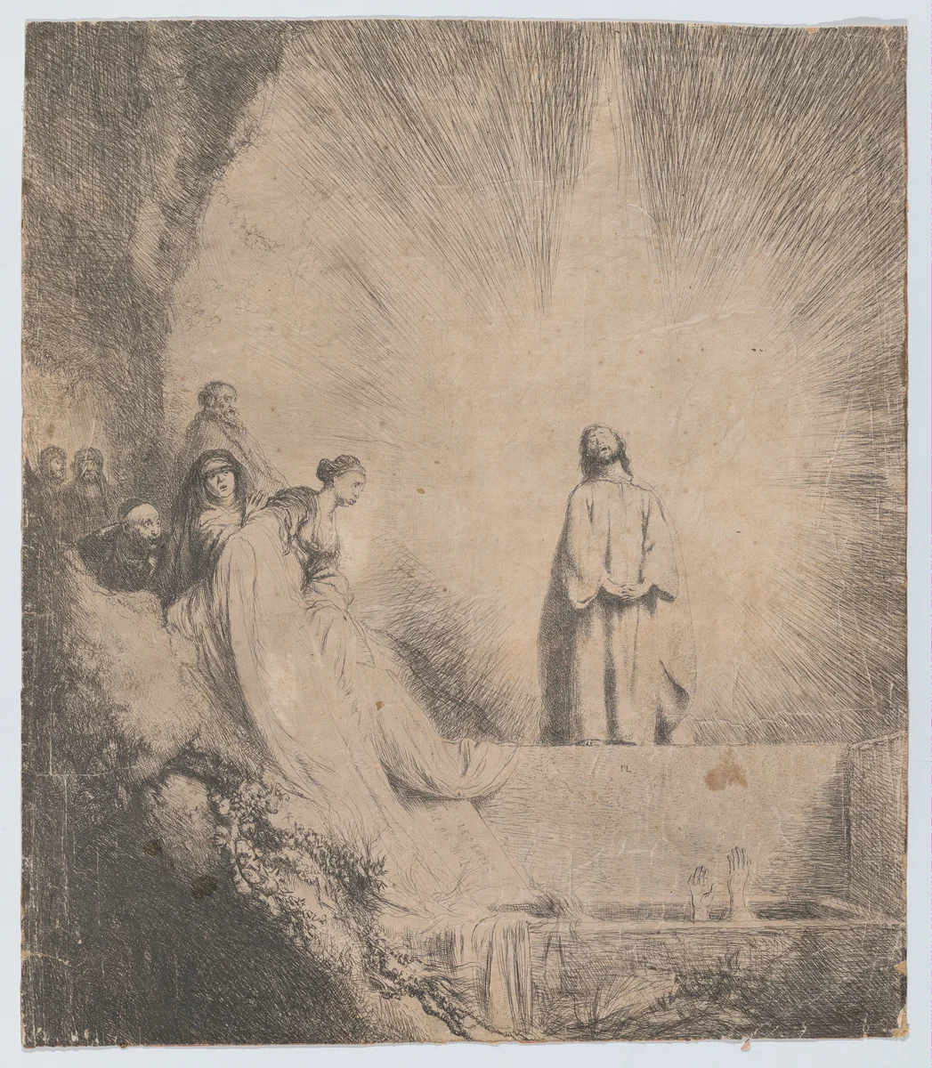 The Resurrection of Lazarus by Jan Lievens, print, 1620-1674