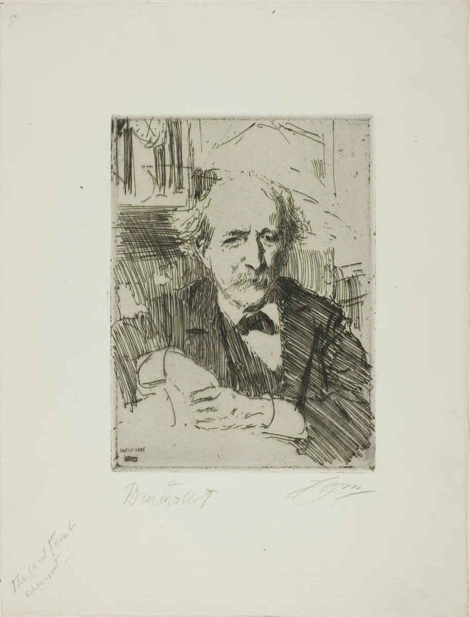 Marcellin Berthelot by Anders Zorn, print, 1906