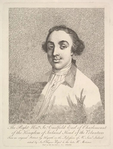 The Right Honorable James Caulfield, Earl of Charlemount of the Kingdom of Ireland, Head of the Volunteers by Joseph Haynes, print, 1782