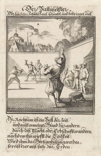 Balspelers by Caspar Luyken, print, 1698