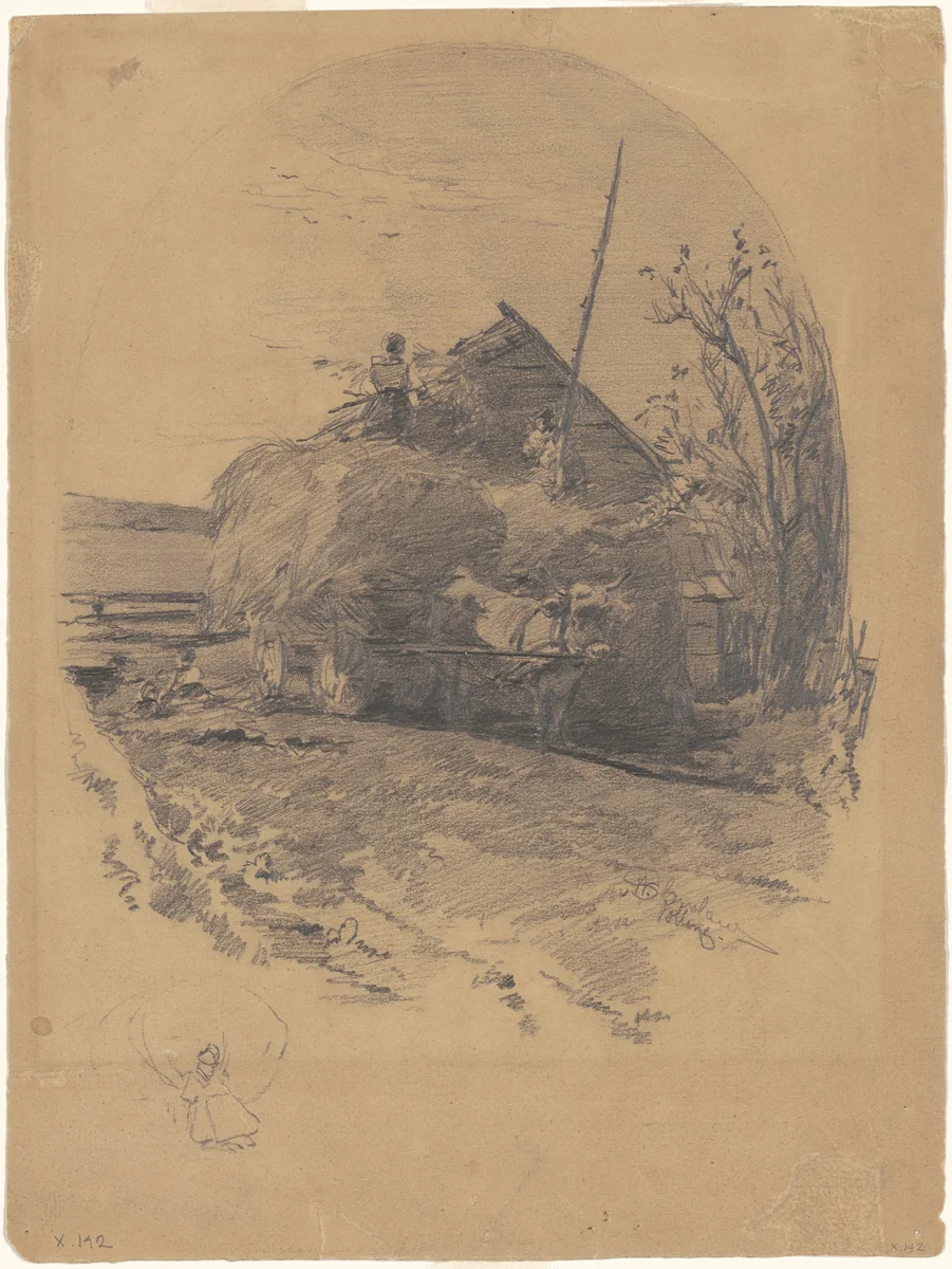 Polling [recto] by Walter Shirlaw, drawing, 1870-1900