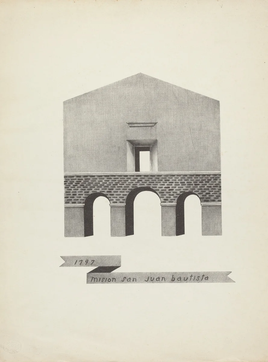 Mision San Juan Bautista by James Jones, index of american design, 1935-1942