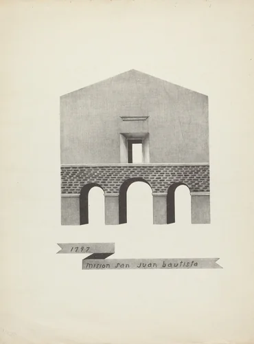 Mision San Juan Bautista by James Jones, index of american design, 1935-1942