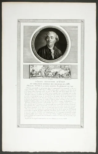 Néker, Minister of State and General Director of Finances, from the series Tableaux historiques de la révolution française by Jean Duplessi-Bertaux, print, 1798-1804