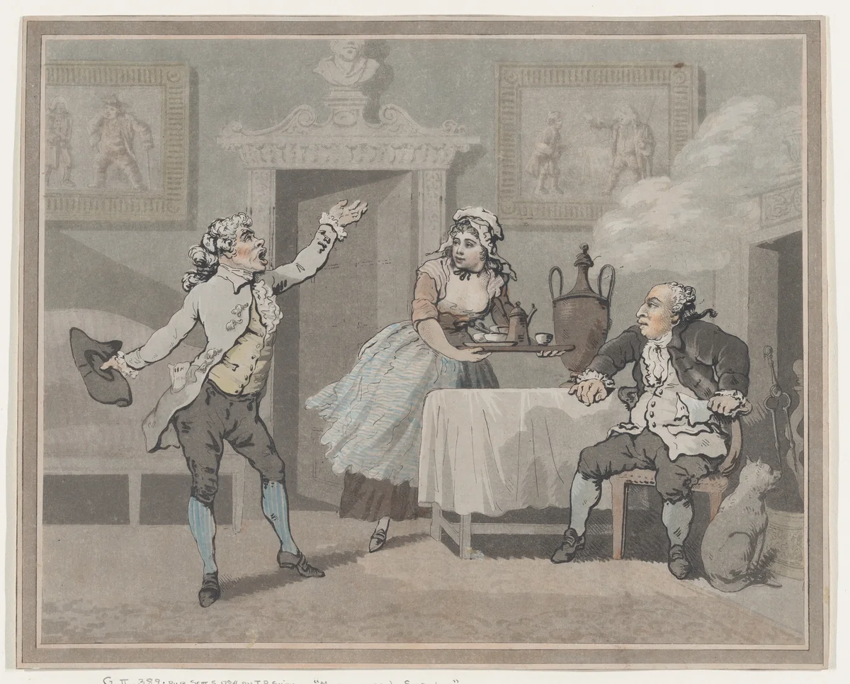 Manager & Spouter by Thomas Rowlandson, print, 1802