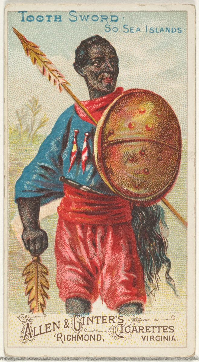 Tooth Sword, South Sea Islands, from the Arms of All Nations series (N3) for Allen & Ginter Cigarettes Brands by Allen & Ginter, print, 1887