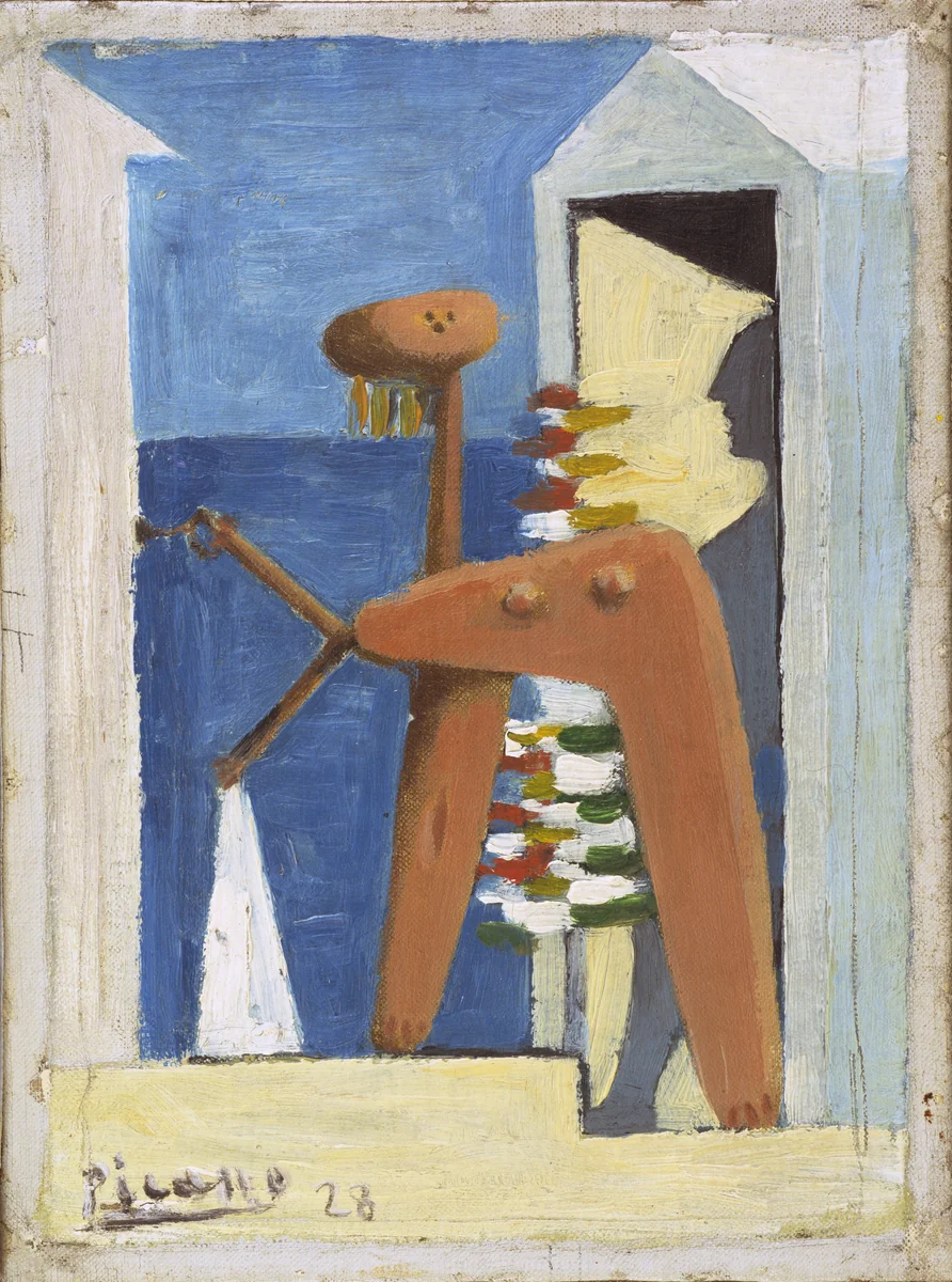 Bather and Cabin by Pablo Picasso, painting, 1928