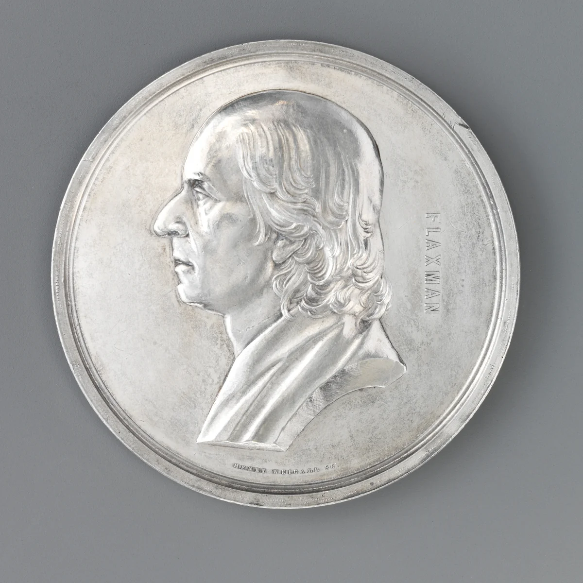 John Flaxman (1755–1826) by Henry Weigall, metalwork, 1854