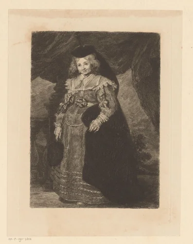 Portret van Emerentia van Beresteyn by William Unger, print, 1847-1889