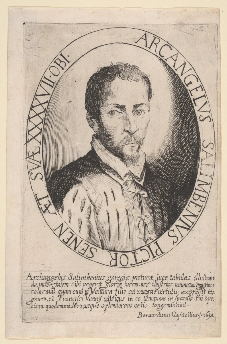Portrait of Arcangelo Salimbeni by Bernardino Capitelli, print, 1634