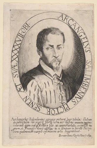Portrait of Arcangelo Salimbeni by Bernardino Capitelli, print, 1634