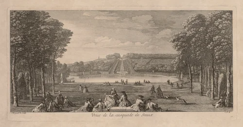 View of the Cascade de Seaux by Jacques Rigaud, print, 1700-1754