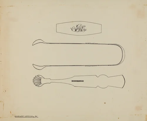 Silver Sugar Tongs by Kalamian Walton, index of american design, 1939
