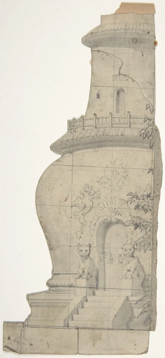 Design for a Stage Set at the Opéra, Paris by Eugène Cicéri, drawing, 1830-1890