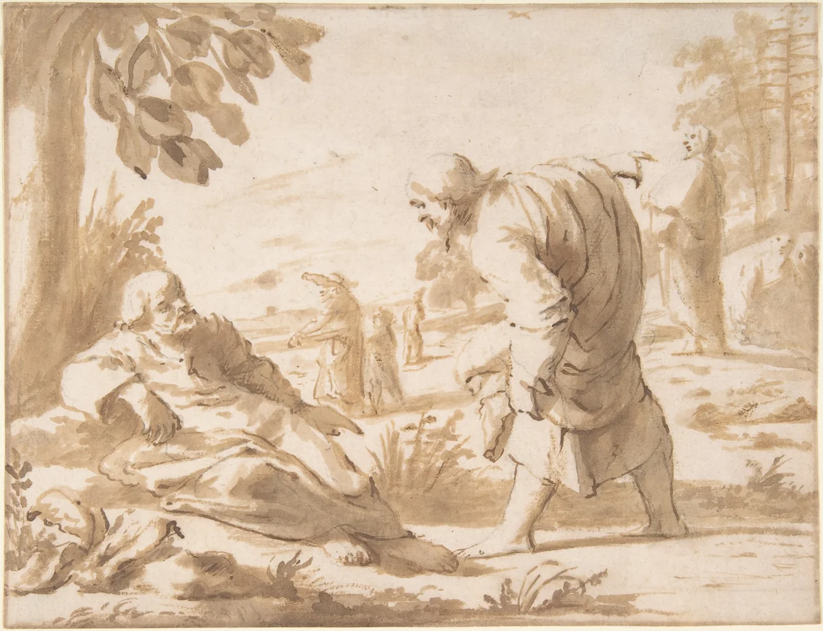 St. John the Baptist Pointing to Christ by Willem van Oordt, drawing, 1630-1655