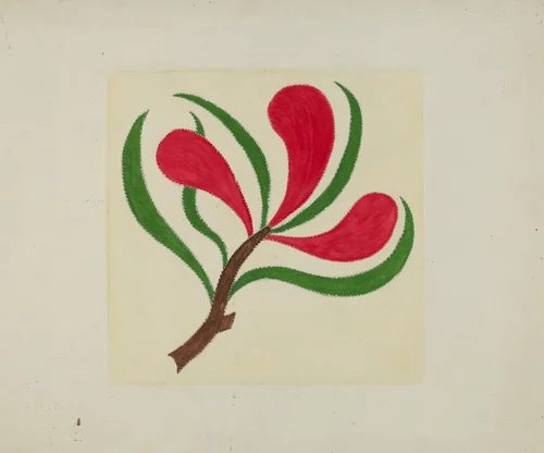 Quilt (One Square) by Cornelius Christoffels; Margaret Linsley, index of american design, 1936